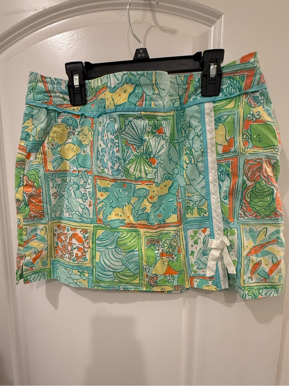 Lilly Pulitzer Green Aqua Orange Printed Cotton Shorts